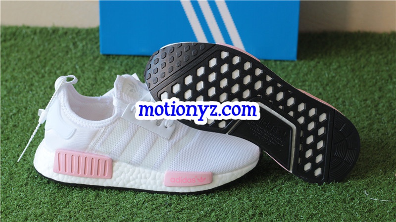 Real Boost Adidas NMD R1 White Pink GS